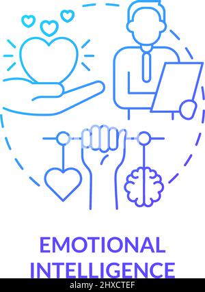 Emotional intelligence blue gradient concept icon Stock Vector