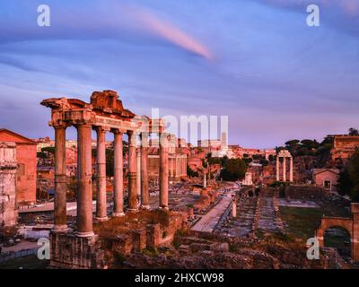 View over the Parco archeologico del Colosseo to the Colosseum, Rome Stock Photo