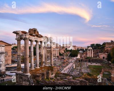 View over the Parco archeologico del Colosseo to the Colosseum, Rome Stock Photo