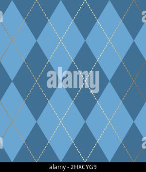 Traditional Blue Rhombus Seamless Pattern Design Stock Vector