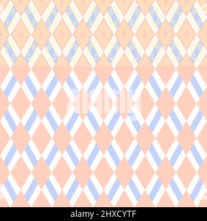 Peach Color Geometric Seamless Pattern Vector with Abstract Rhombus Shape Design Stock Vector