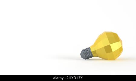 low polygonal 3d  light bulb concept symbol Stock Photo