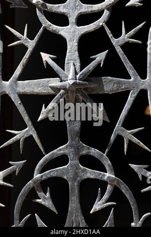 Detail of a window grille in the old town of Venice, Italy Stock Photo