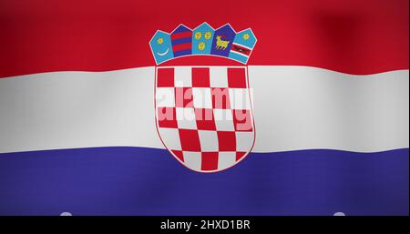 Image of moving flag of croatia waving Stock Photo