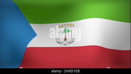 Image of moving flag of equatorial guinea waving Stock Photo