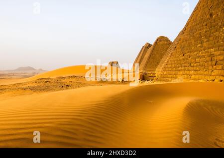 Meroe pyramids in the Desert Stock Photo