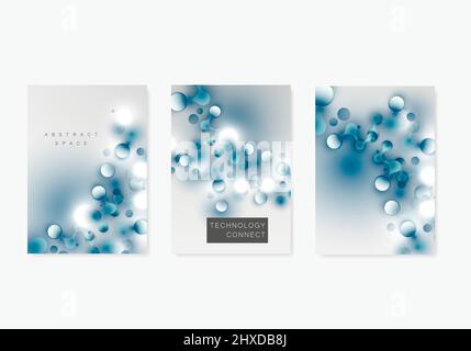 Vector template brochure with connected lines and dots Stock Vector