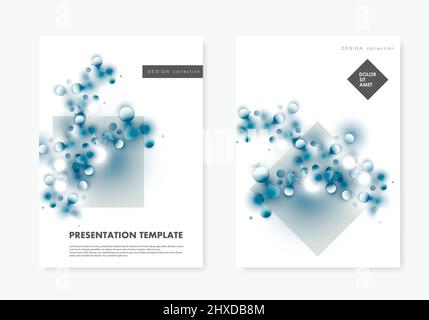 Vector template brochure with connected lines and dots Stock Vector