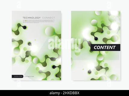 Vector template brochure with connected lines and dots Stock Vector