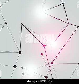 Abstract polygonal science background with connection dots and lines Stock Vector