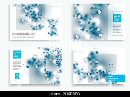 Vector template brochure with connected lines and dots Stock Vector