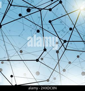 Vector medical and genetic and chemical background with connected lines with dots Stock Vector
