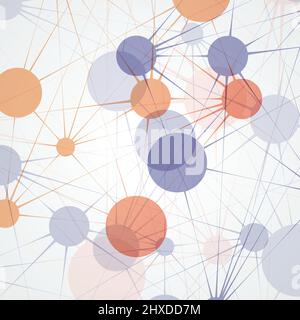 Abstract connection lines and dots for poster, cover and presentation. Vector illustration Stock Vector