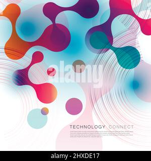 Polygonal space background with connecting dots and lines Stock Vector
