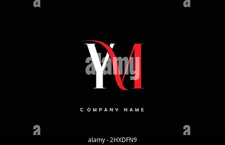 YM or my alphabets letters initial monogram Stock Vector