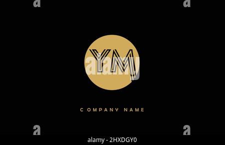 YM or my alphabets letters initial monogram Stock Vector