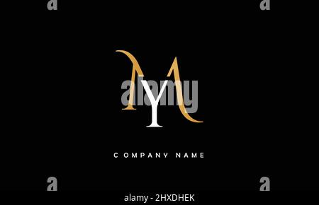 YM or my alphabets letters initial monogram Stock Vector