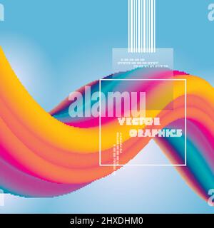 Vector wave liquid shape in gradient color background Stock Vector