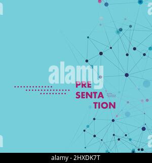 Polygonal abstract pattern connected lines and dots on dark background Stock Vector