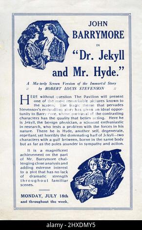 JOHN BARRYMORE MARTHA MANSFIELD and NITA NALDI in DR. JEKYLL AND MR. HYDE 1920 director JOHN S. ROBERTSON novel Robert Louis Stevenson Famous Players - Lasky Corporation / Paramount -Artcraft Pictures Stock Photo