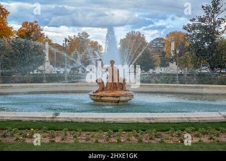 Fountain of Ceres goddess protector of agriculture in the Garden of the Parterre, symbolizes the richness of the orchard of Aranjuez. Madrid, Europe Stock Photo