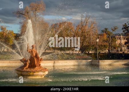 Fountain of Ceres goddess protector of agriculture in the Garden of the Parterre, symbolizes the richness of the orchard of Aranjuez. Madrid, Europe Stock Photo