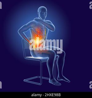 Back pain, conceptual illustration Stock Photo