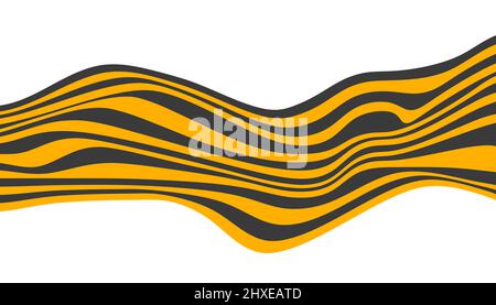 Abstract bend, wave lines pattern. Ribbon background. Wavy stylish shape. Abstract horizontal stripes vector design Stock Vector
