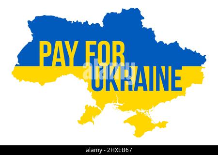 Ukraine Map with Pray For Ukraine Typography. Pray for Ukraine. Stop War. Russian Invasion in Ukraine Vector Illustration. Stock Photo