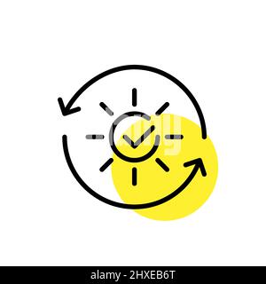 Sunscreen protection emblem. Pixel perfect, editable stroke Stock Vector