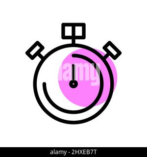 Timer simple line art icon. Pixel perfect, editable stroke, color Stock Vector