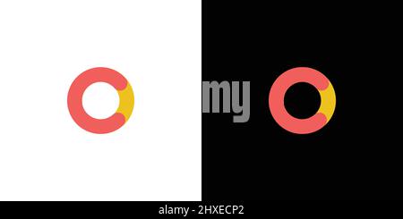 Simple and colorful global initial letter C logo design Stock Vector