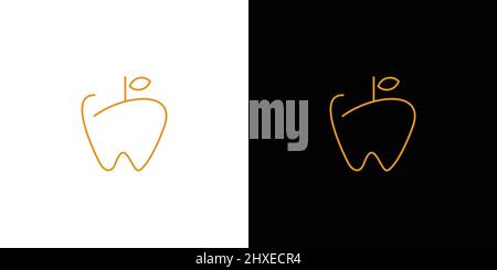 Unique and attractive natural teeth logo design Stock Vector