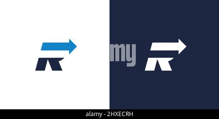 Unique and attractive letter R initial direction logo design Stock Vector