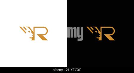 Unique and modern VR letter initials lion logo design Stock Vector