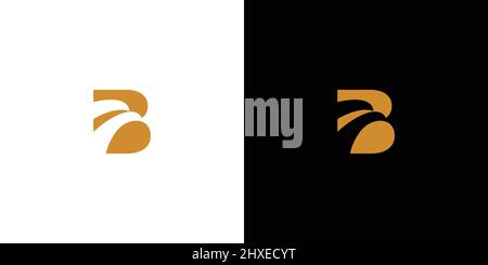 Unique and strong letter B initials eagle logo design Stock Vector