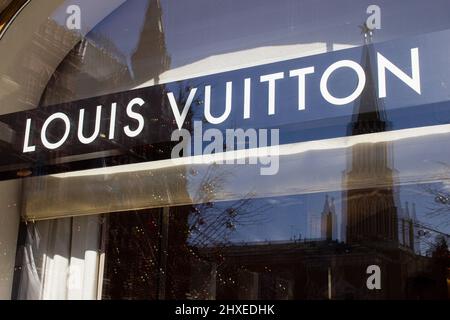 Moscow, Russia - December 1, 2019: Louis Vuitton storefront