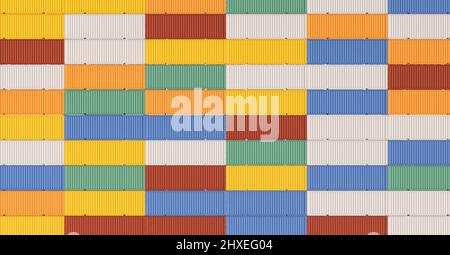 Stack of colorful container background texture Stock Photo