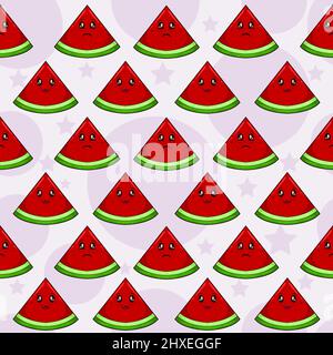 vintage cute watermelon seamless pattern Stock Vector