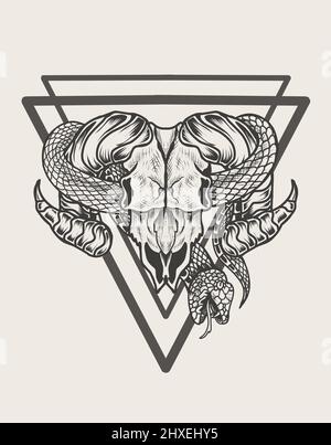 Royal goat skull (tattoo style) Art Print by THEoREticAL pART | Society6