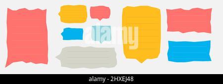 Set of abstract zigzag bubble chat message in flat style design. Vector illustration Stock Vector