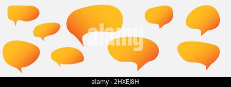 Set of abstract organic fluid bubble chat message in gradient style design. Vector illustration Stock Vector