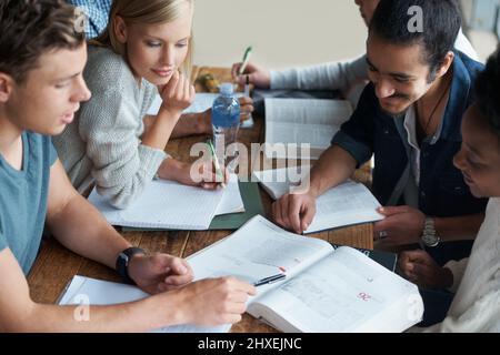 Yes, but if you factor in this section of work.... A group of college students sitting together and studying. Stock Photo