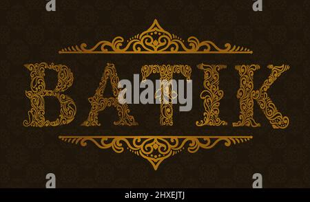 Indonesian batik calligraphy ornament style Stock Vector