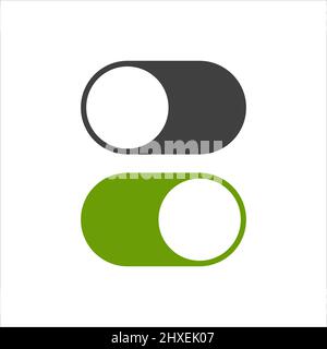 Toggle switch vector icon, On and Off position simple icons, modern minimal flat design style Stock Vector