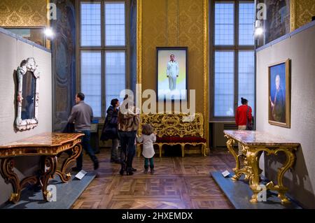 Torino, Italy - November 2012: Robert Wilson's Portraits at Palazzo Madama. Videoportrait of Zhang Huang. Wilson has taken well-known celebrities, as Stock Photo