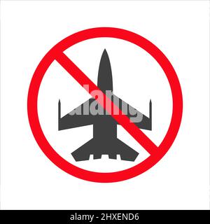 No fighter jet allowed. A symbol of against war for better life Stock Vector