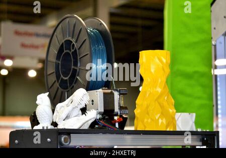 Objects printed by 3d printer Stock Photo