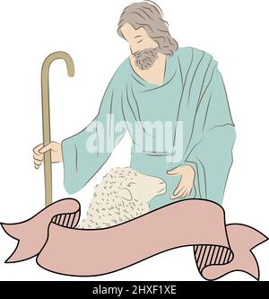 Lord Jesus Christ, Good Shepard Stock Vector