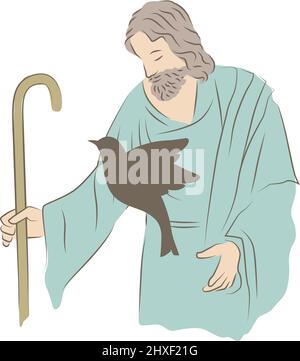 Lord Jesus Christ, Good Shepard Stock Vector